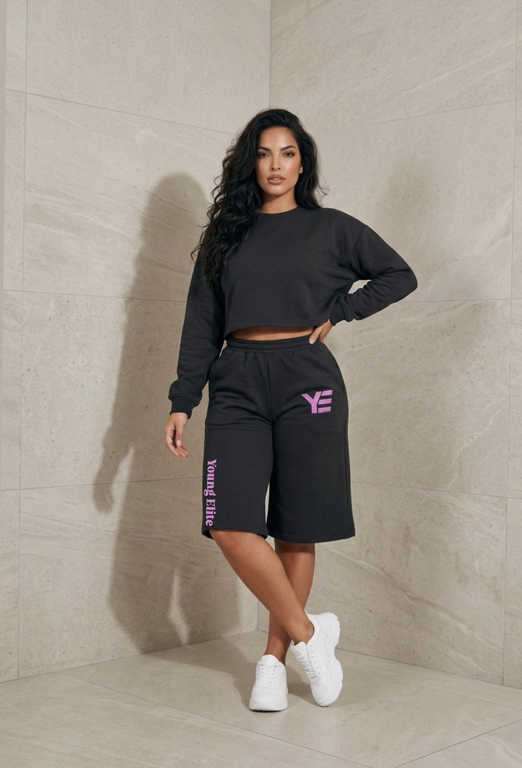 “Logo Purp” cropped hooper sweats