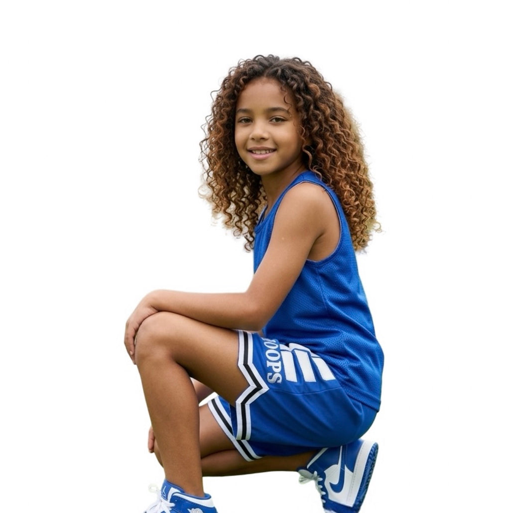 “Volume 1” basketball shorts (Blu&Wht)