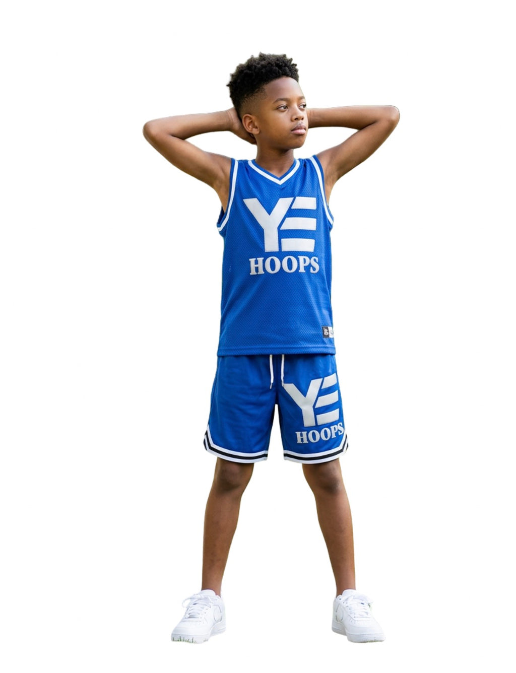 “Volume 1” basketball shorts (Blu&Wht)
