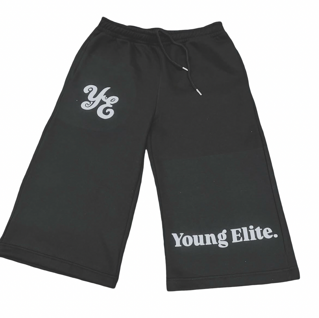 “Young” cropped hooper sweats