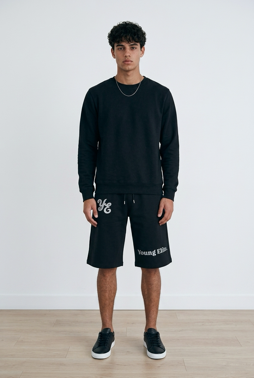 “Young” cropped hooper sweats