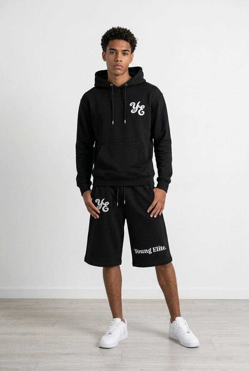 “Young” cropped hooper sweats