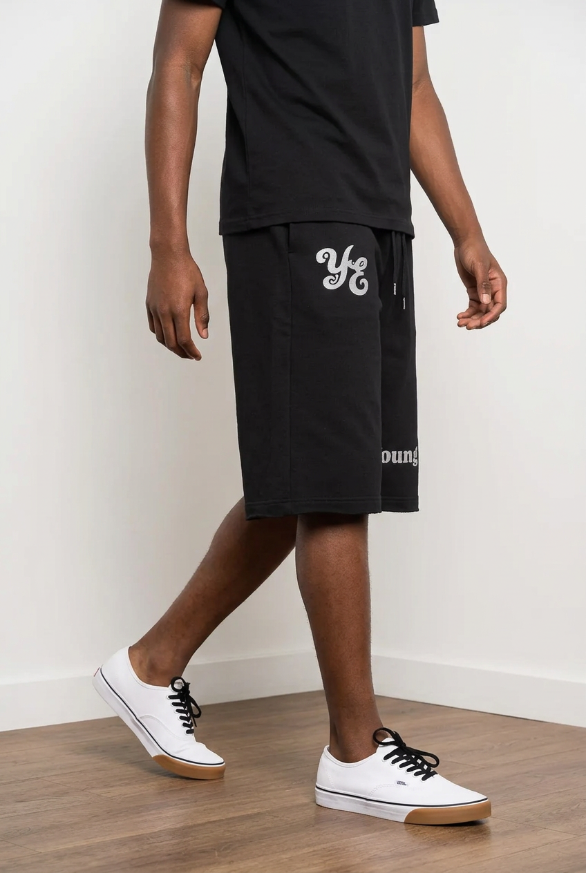 “Young” cropped hooper sweats