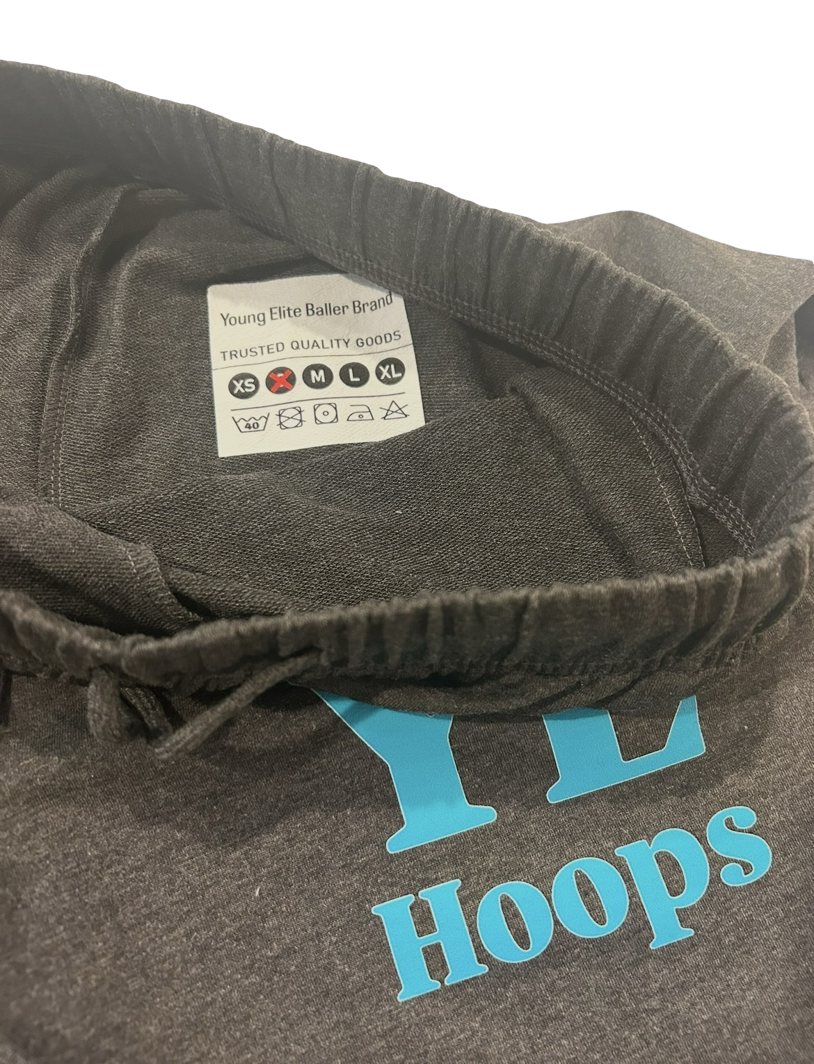 “YE Hoop” cropped hooper sweats (light Blu&Dark Grey)