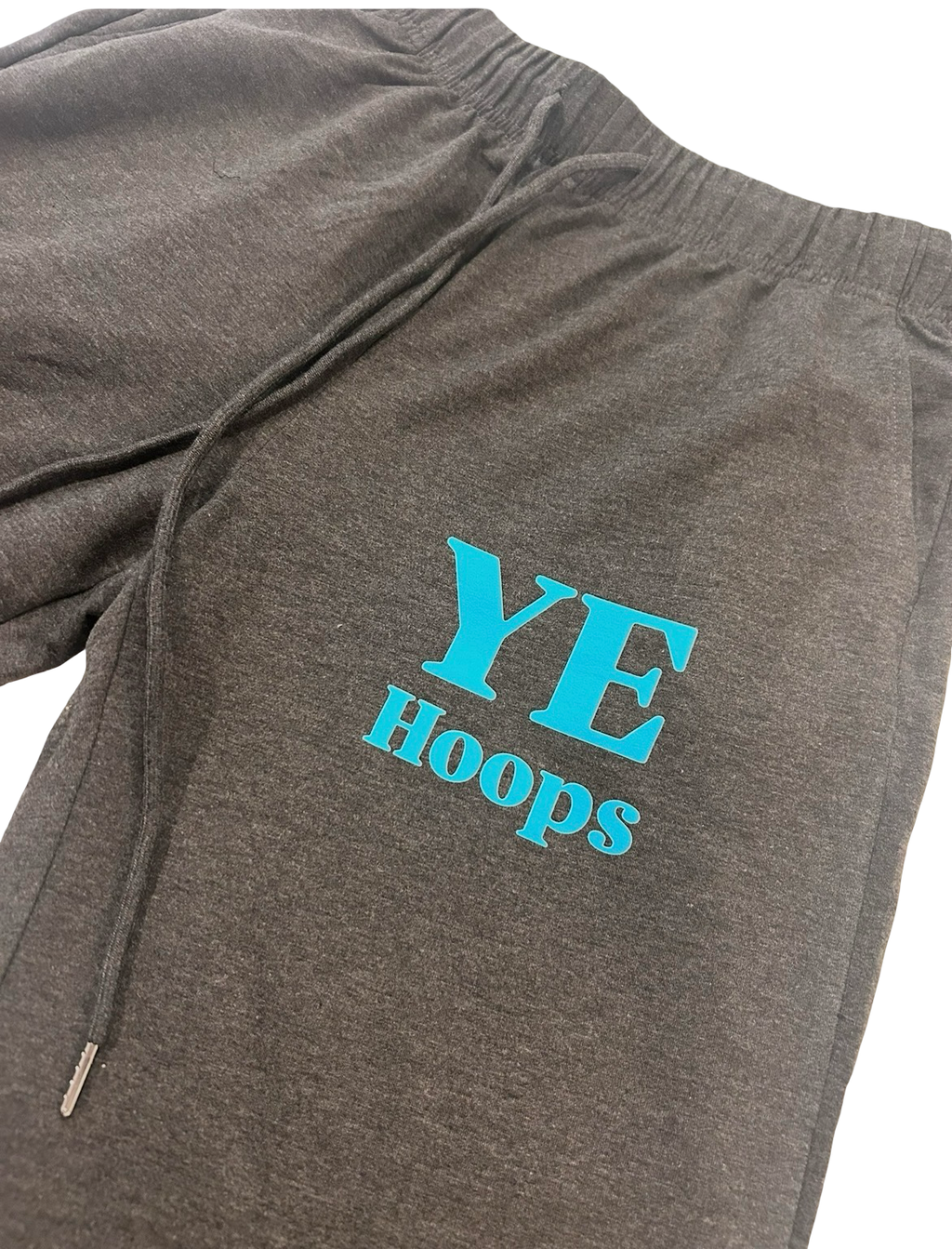 “YE Hoop” cropped hooper sweats (light Blu&Dark Grey)