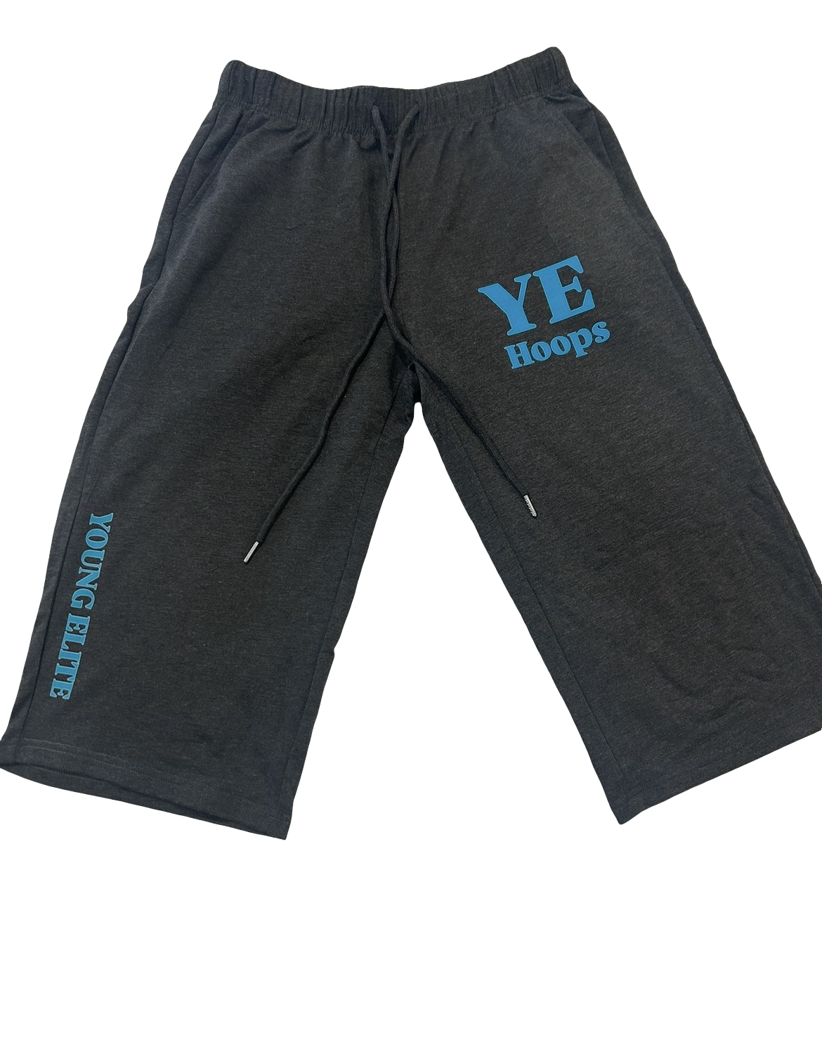“YE Hoop” cropped hooper sweats (light Blu&Dark Grey)