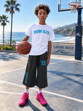 “YE Hoop” cropped hooper sweats (light Blu&Dark Grey)